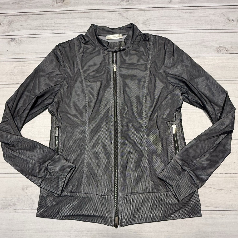 Anatomie Jacket Womens Small Black Mesh Full Zip Travel Zip Pockets Italy